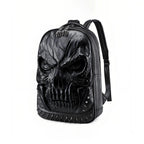 Dark Aesthetic Skull Relief Bag - Waterproof Goth Punk Laptop Backpack