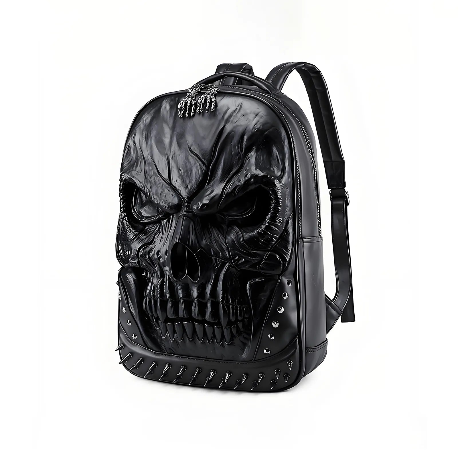 Dark Aesthetic Skull Relief Bag - Waterproof Goth Punk Laptop Backpack