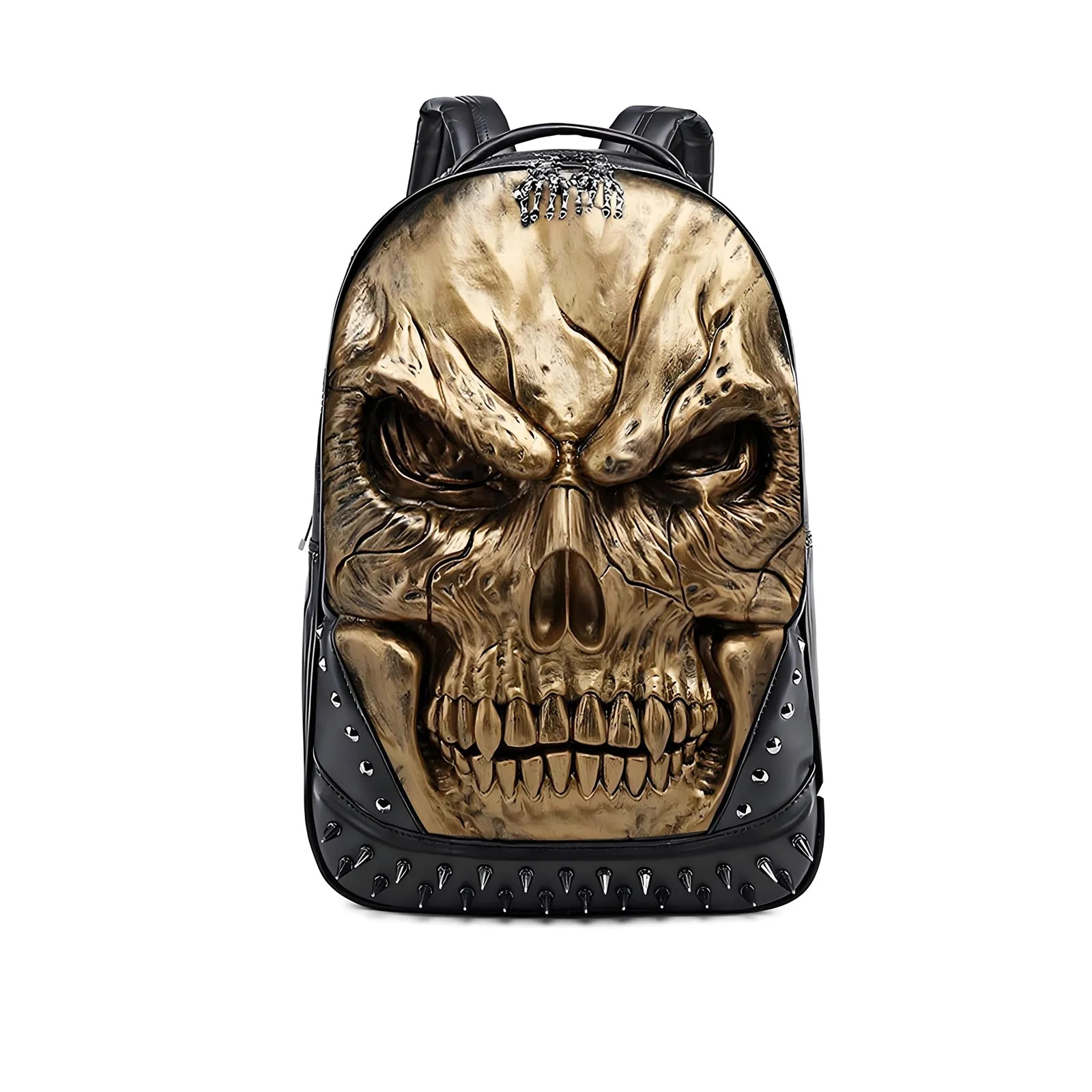 Dark Aesthetic Skull Relief Bag - Waterproof Goth Punk Laptop Backpack