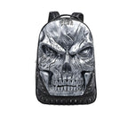 Dark Aesthetic Skull Relief Bag - Waterproof Goth Punk Laptop Backpack
