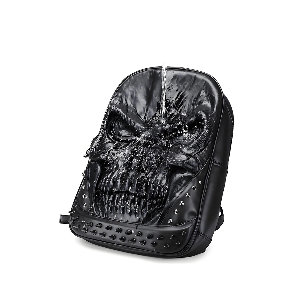 Dark Aesthetic Skull Relief Bag - Waterproof Goth Punk Laptop Backpack