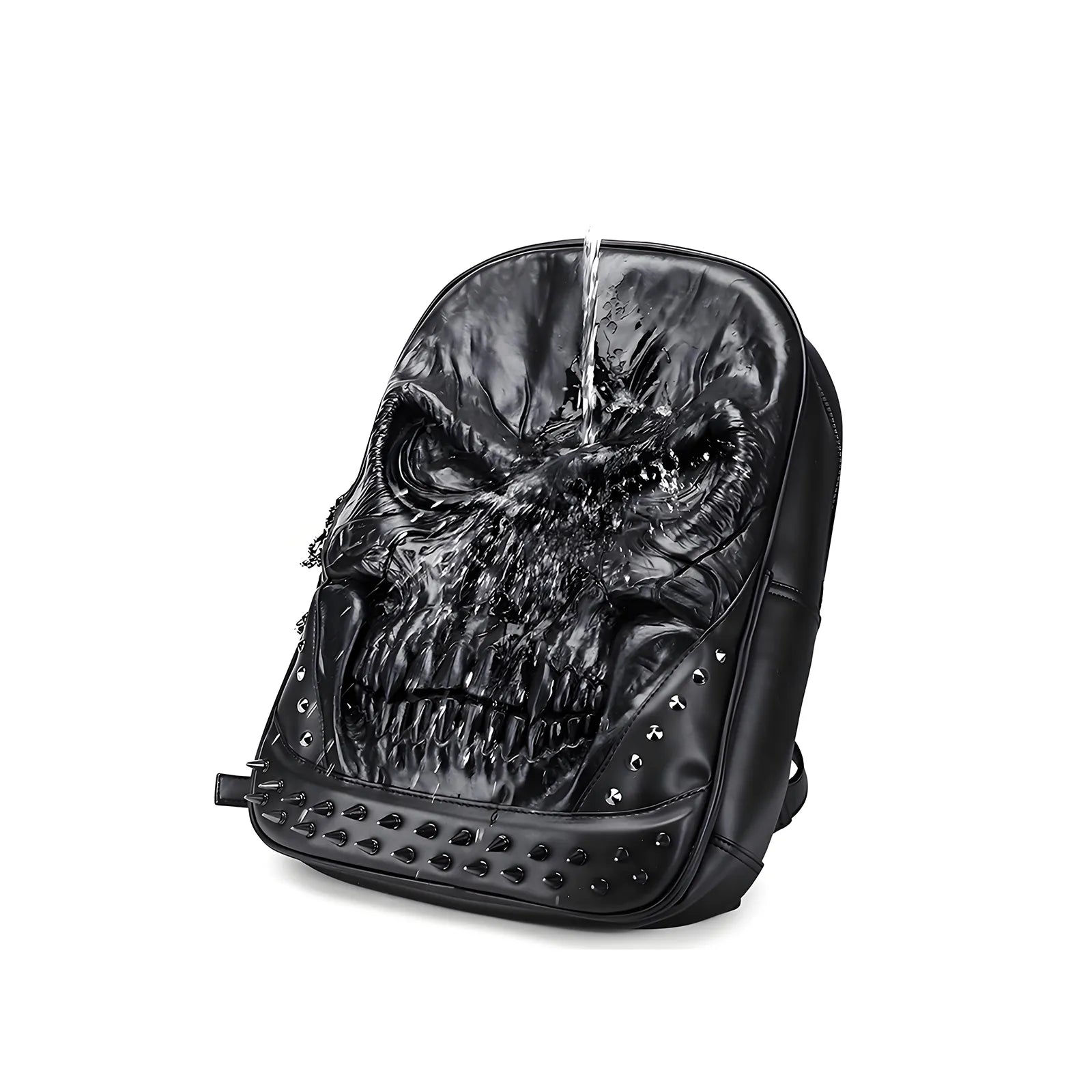 Dark Aesthetic Skull Relief Bag - Waterproof Goth Punk Laptop Backpack