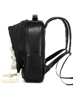 Gothic 3D Skull Backpack with Hood Dark Aesthetic Studded PU Leather Rucksack