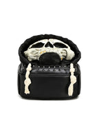 Gothic 3D Skull Backpack with Hood Dark Aesthetic Studded PU Leather Rucksack