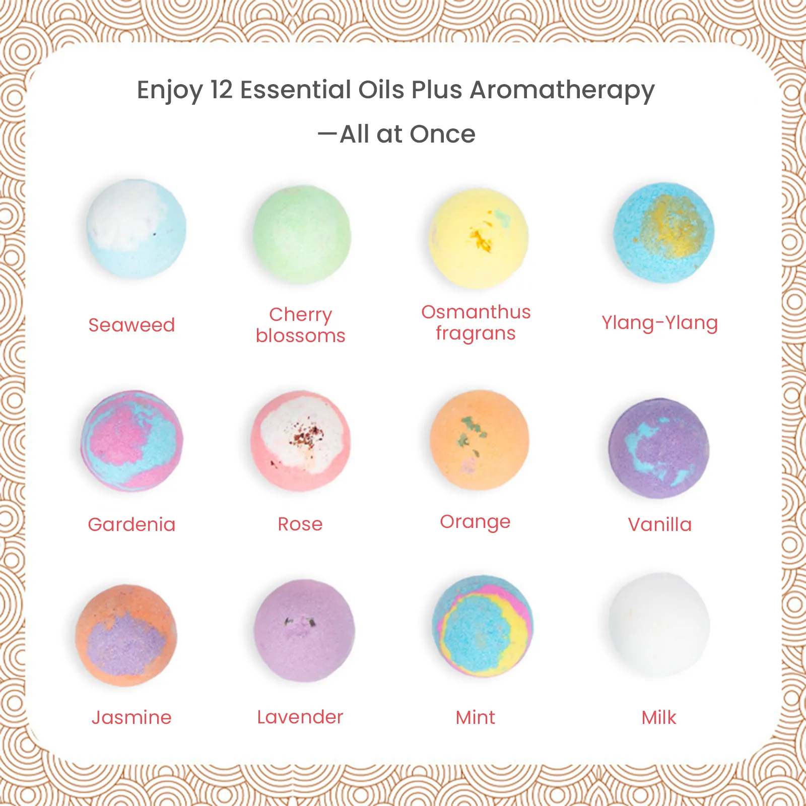 Dried Flower Petal & Essential Oil Bath Bomb 12PCS