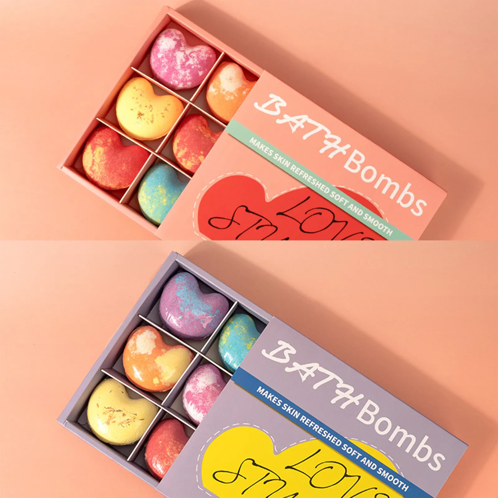 Heart-Shaped Bath Bombs 9PCS