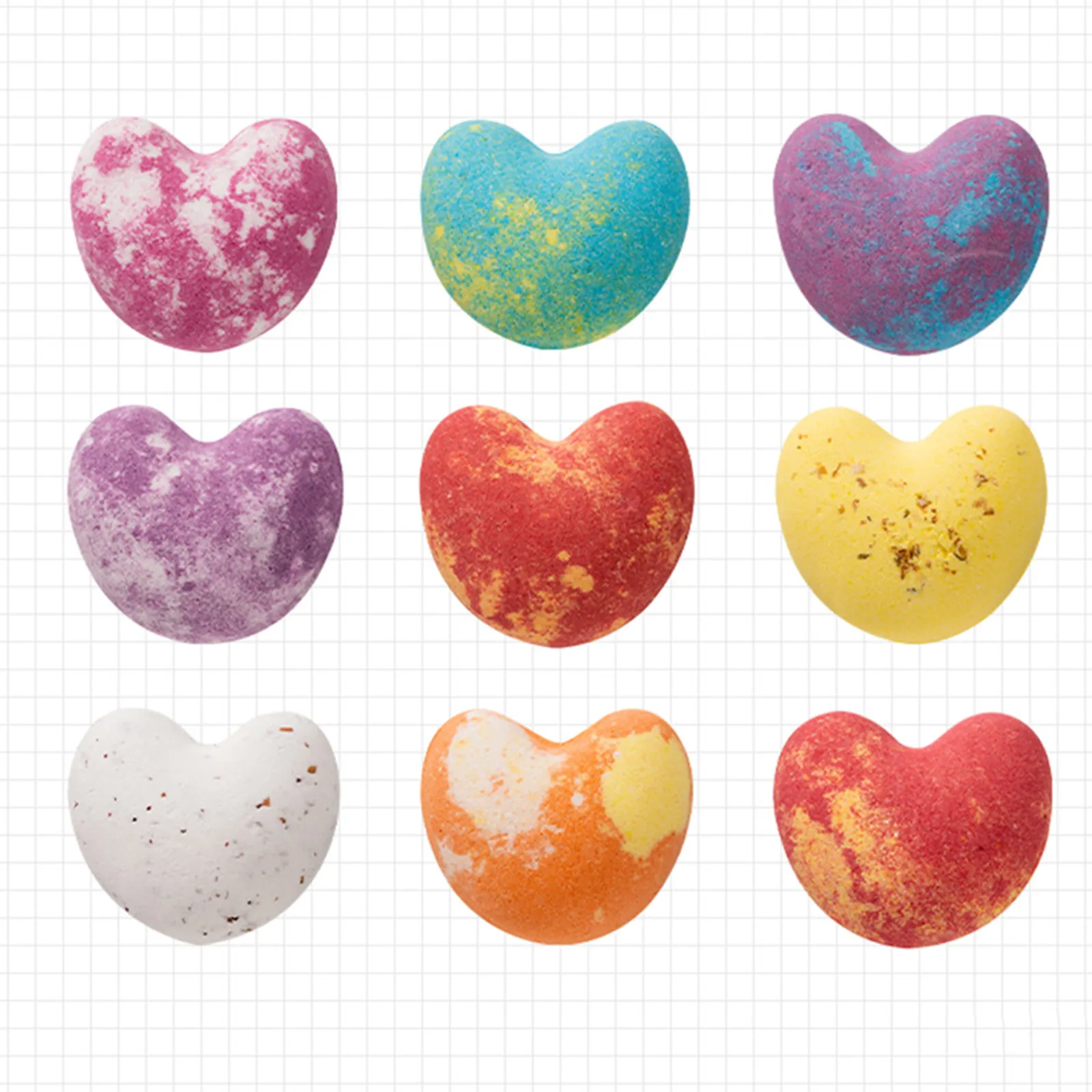 Heart-Shaped Bath Bombs 9PCS