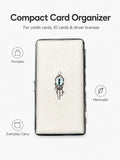 Blue Demon Eyes Pocket Case _ White Leather & Metal Hard-Shell Organizer