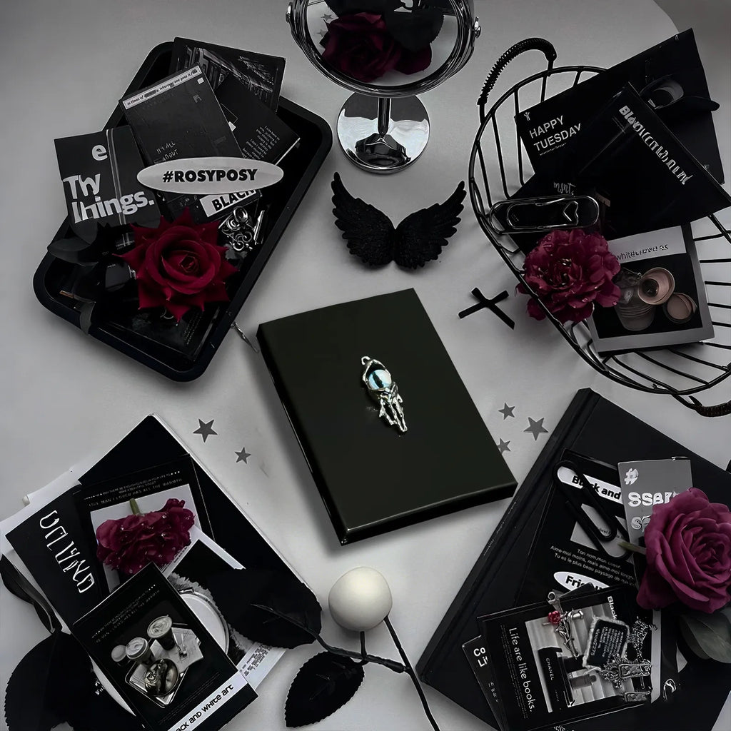 Blue Demon Eyes Pocket Case _ Black Metal Hard-Shell Organizer—accessory with blue Demon Eyes Pocket Black.