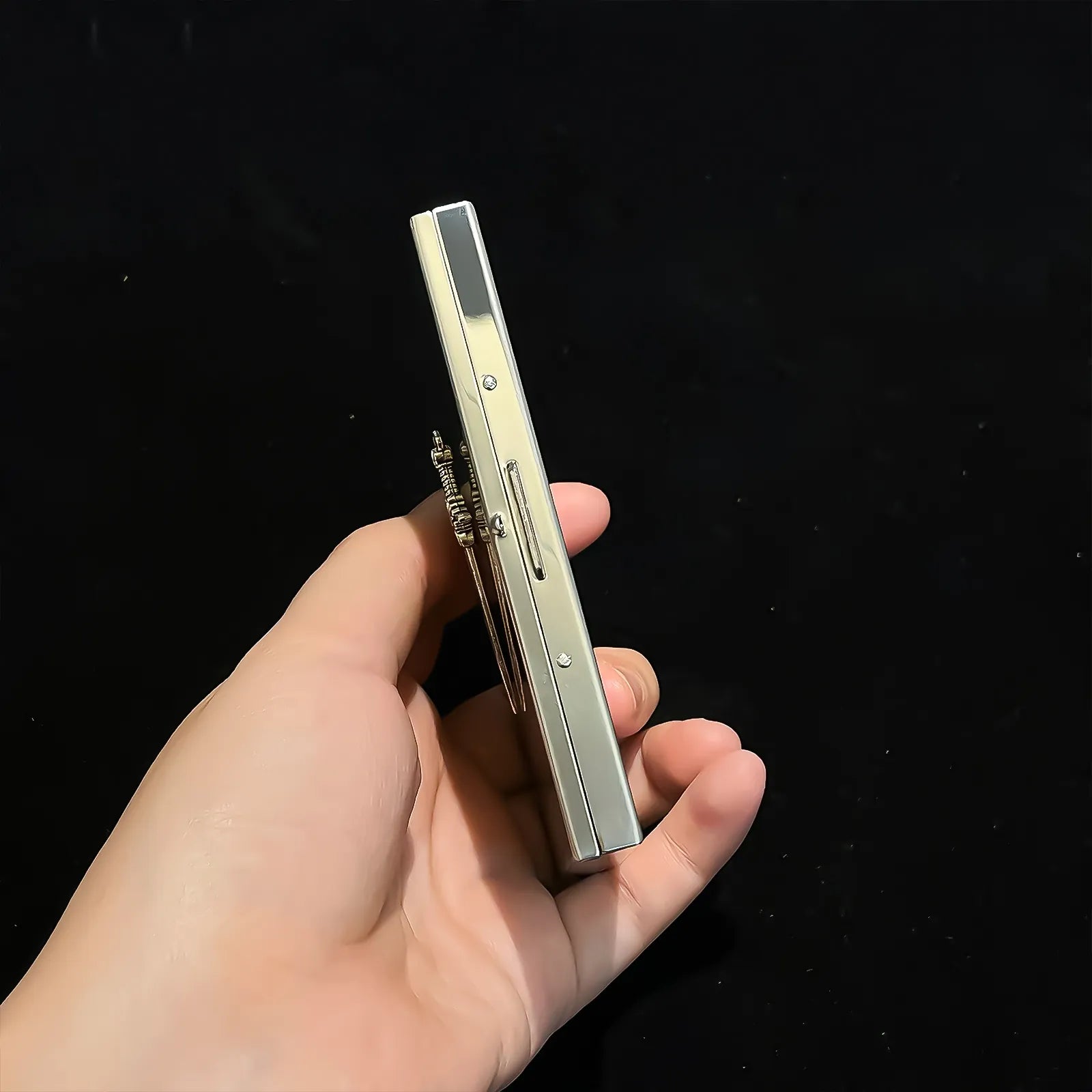 Blue Demon Eyes Pocket Case _ Black Metal Hard-Shell Organizer—accessory with blue Demon Eyes Pocket Black.