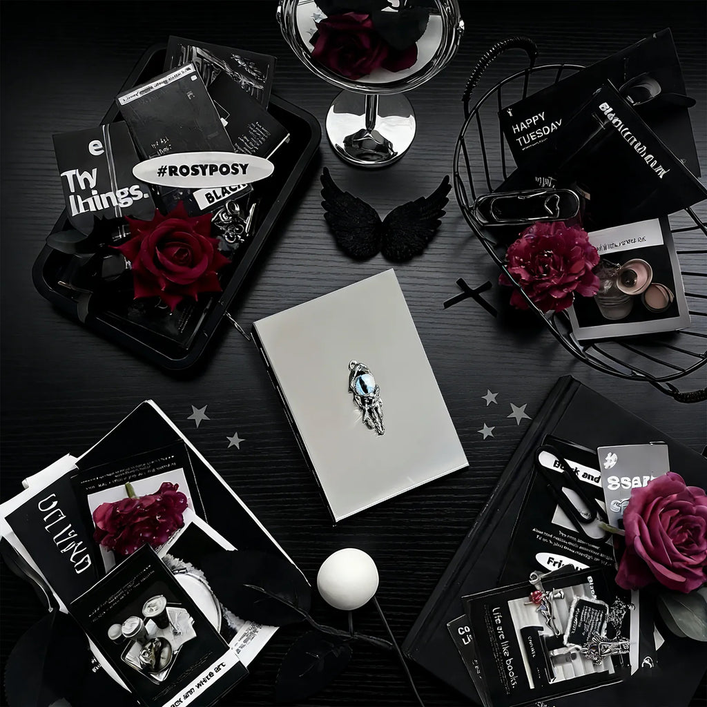 Blue Demon Eyes Pocket Case _ Silver Metal Hard-Shell Organizer—accessory showcasing blue Demon Eyes Pocket Silver.