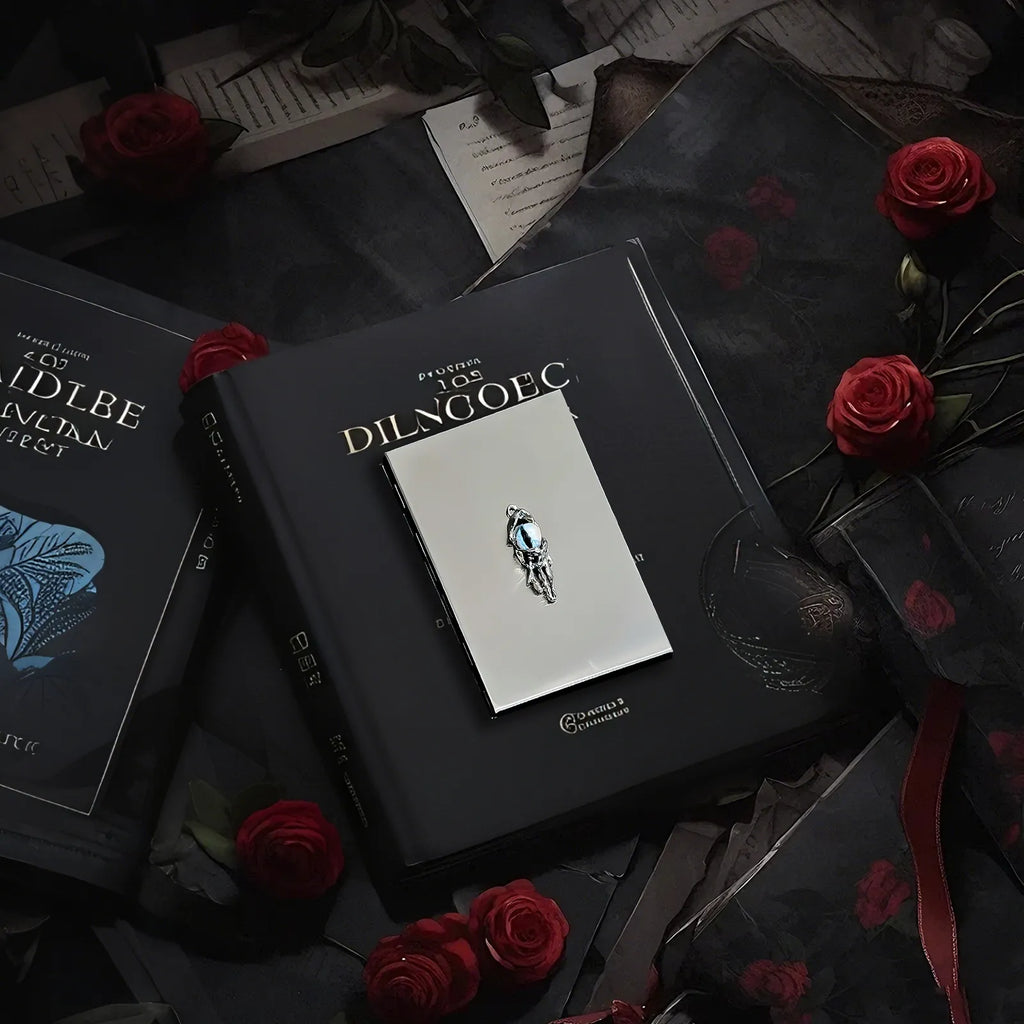 Blue Demon Eyes Pocket Case _ Silver Metal Hard-Shell Organizer—accessory showcasing blue Demon Eyes Pocket Silver.