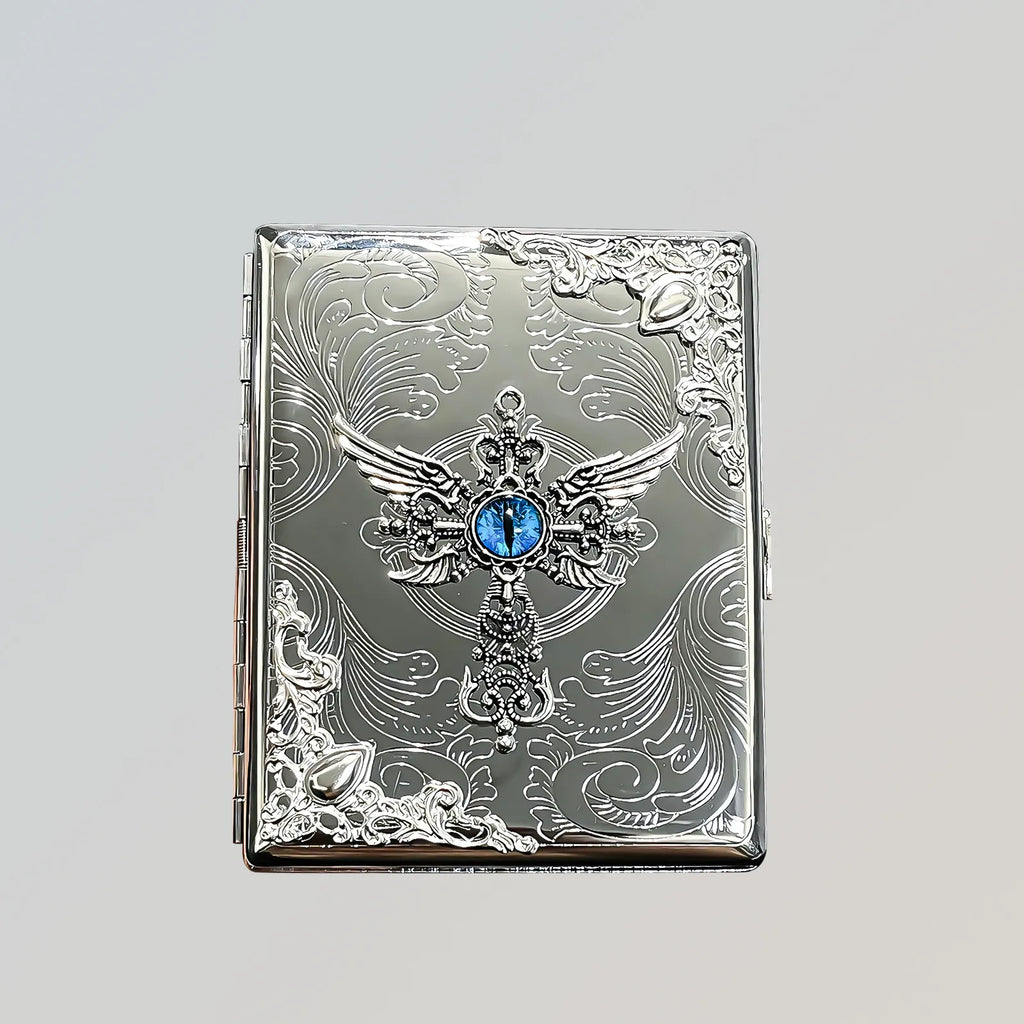 The Seraphim Reliquary Pocket Case _ Silver Metal Hard-Shell Organizer—accessory with seraphim Reliquary Pocket Silver