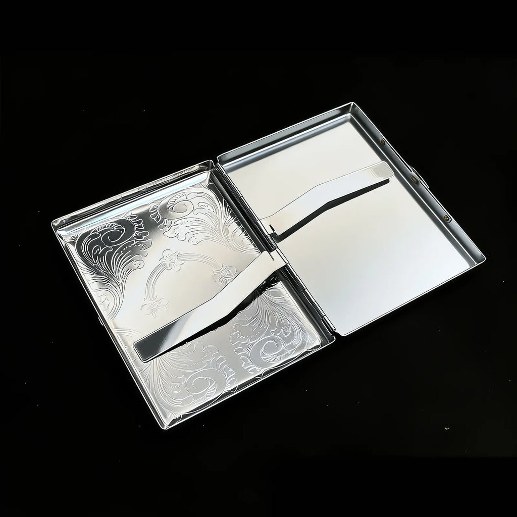 The Seraphim Reliquary Pocket Case _ Silver Metal Hard-Shell Organizer—accessory with seraphim Reliquary Pocket Silver