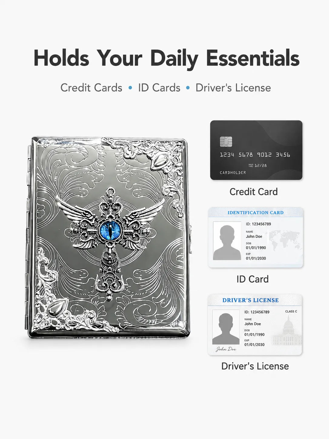 Seraphim Reliquary Energy Pocket Case – Silver Metal Hard-Shell Organizer