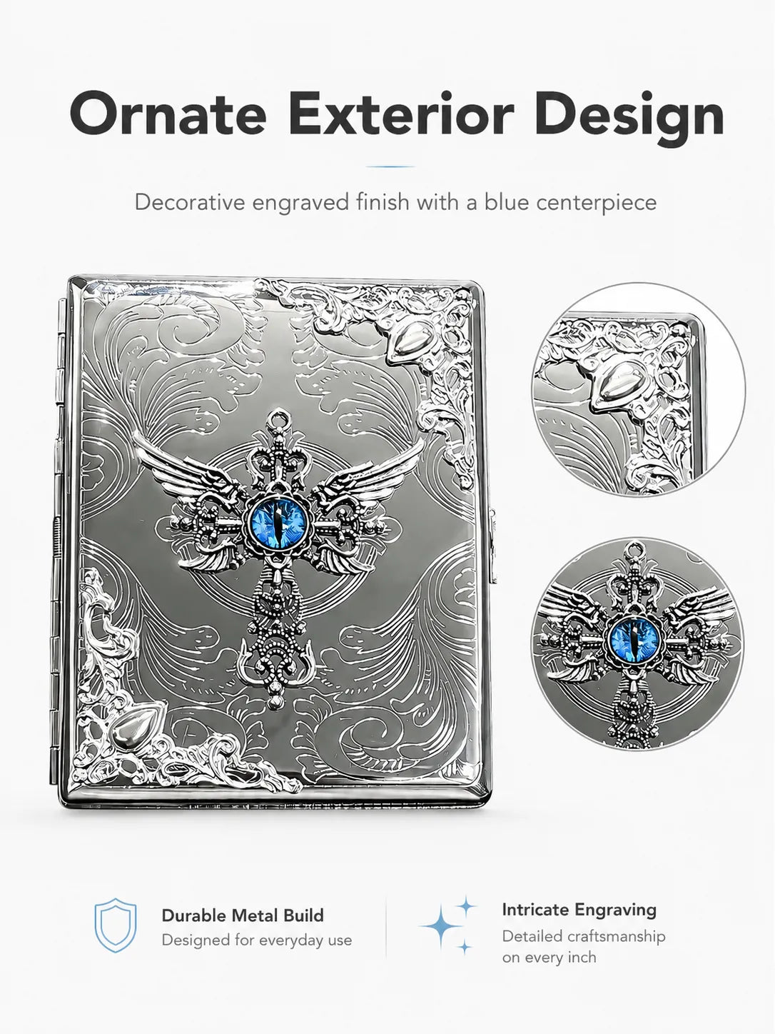 Seraphim Reliquary Energy Pocket Case – Silver Metal Hard-Shell Organizer