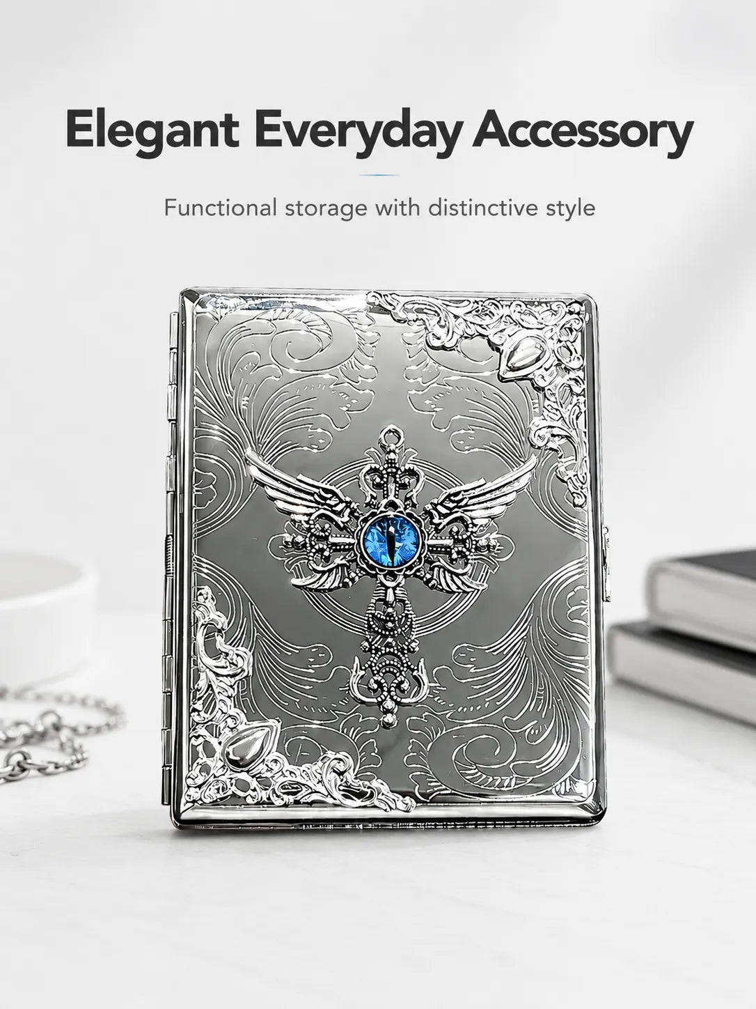 Seraphim Reliquary Energy Pocket Case – Silver Metal Hard-Shell Organizer