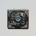 The Wyrm-Guard Leather Vault Case _ Silver Metal Hard-Shell Organizer—accessory with wyrm-Guard Leather Vault Silver