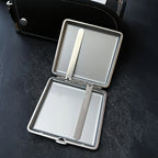 The Wyrm-Guard Leather Vault Case _ Silver Metal Hard-Shell Organizer—accessory with wyrm-Guard Leather Vault Silver