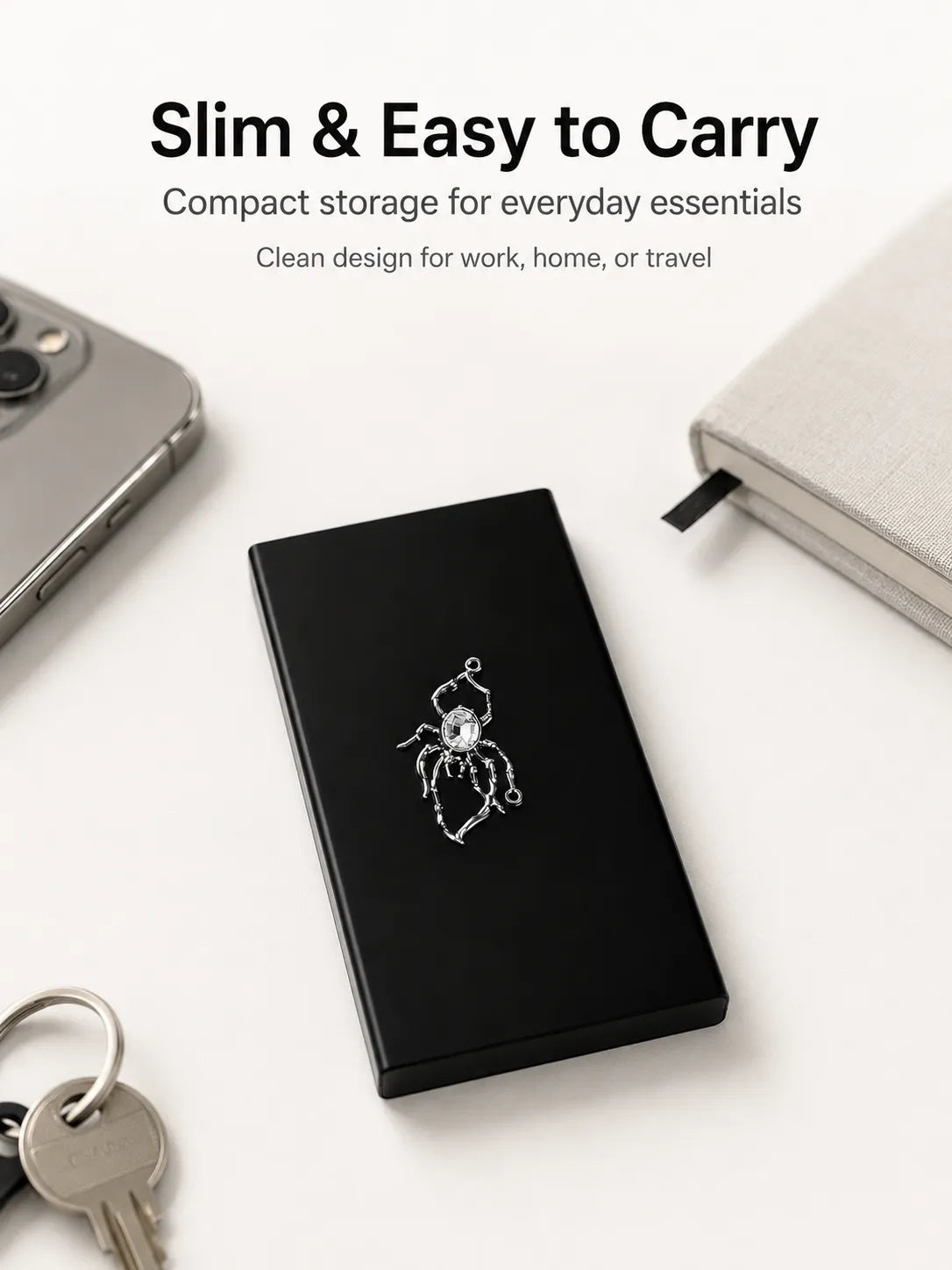 Frost Weaver Energy Tall Pocket Case – Black Metal Hard-Shell Organizer
