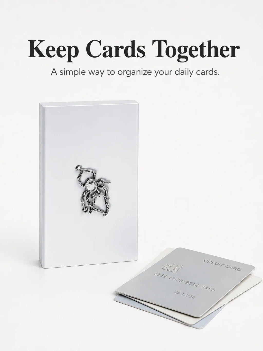 Shadow Weaver Energy Card Holder – Silver Metal Hard-Shell Organizer