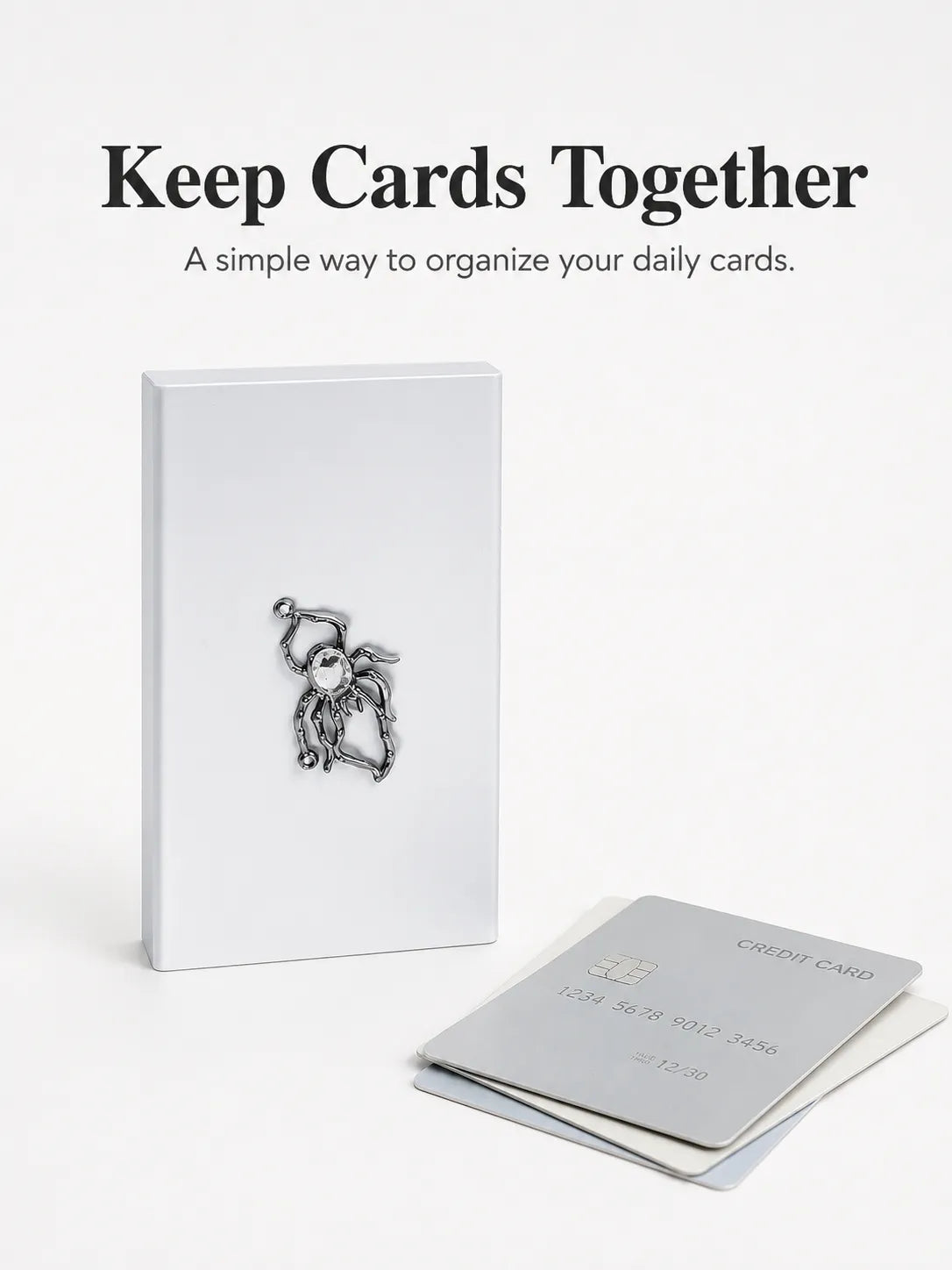 Shadow Weaver Energy Card Holder – Silver Metal Hard-Shell Organizer