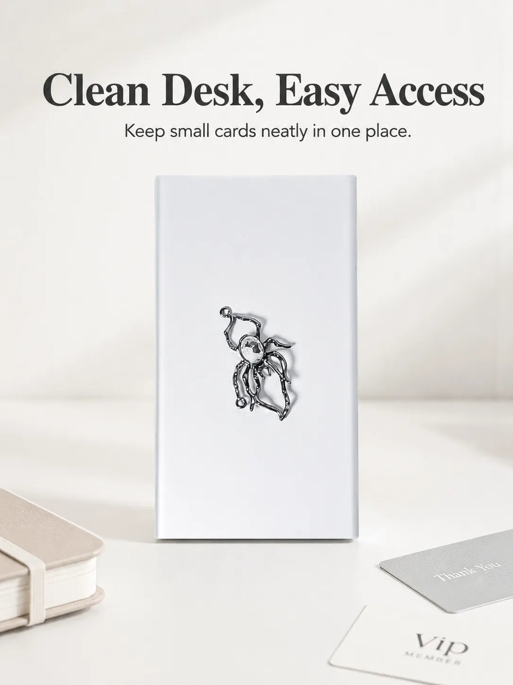 Shadow Weaver Energy Card Holder – Silver Metal Hard-Shell Organizer