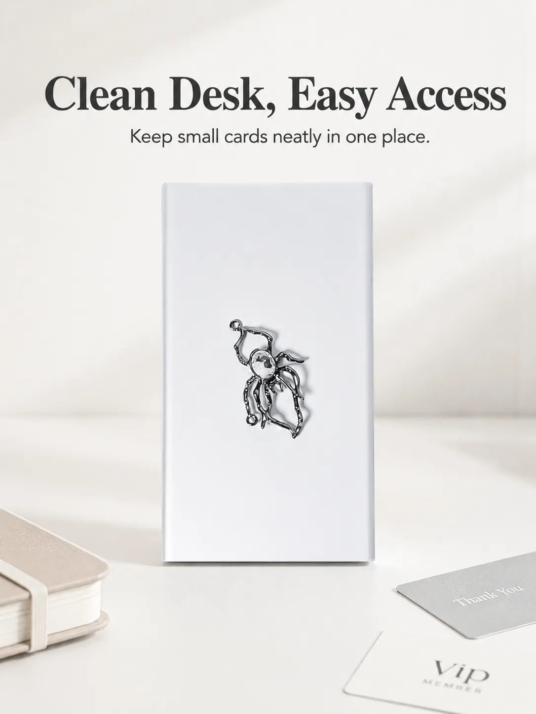 Shadow Weaver Energy Card Holder – Silver Metal Hard-Shell Organizer