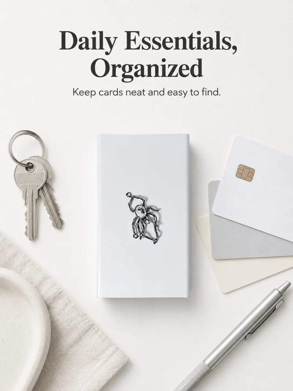 Shadow Weaver Energy Card Holder – Silver Metal Hard-Shell Organizer