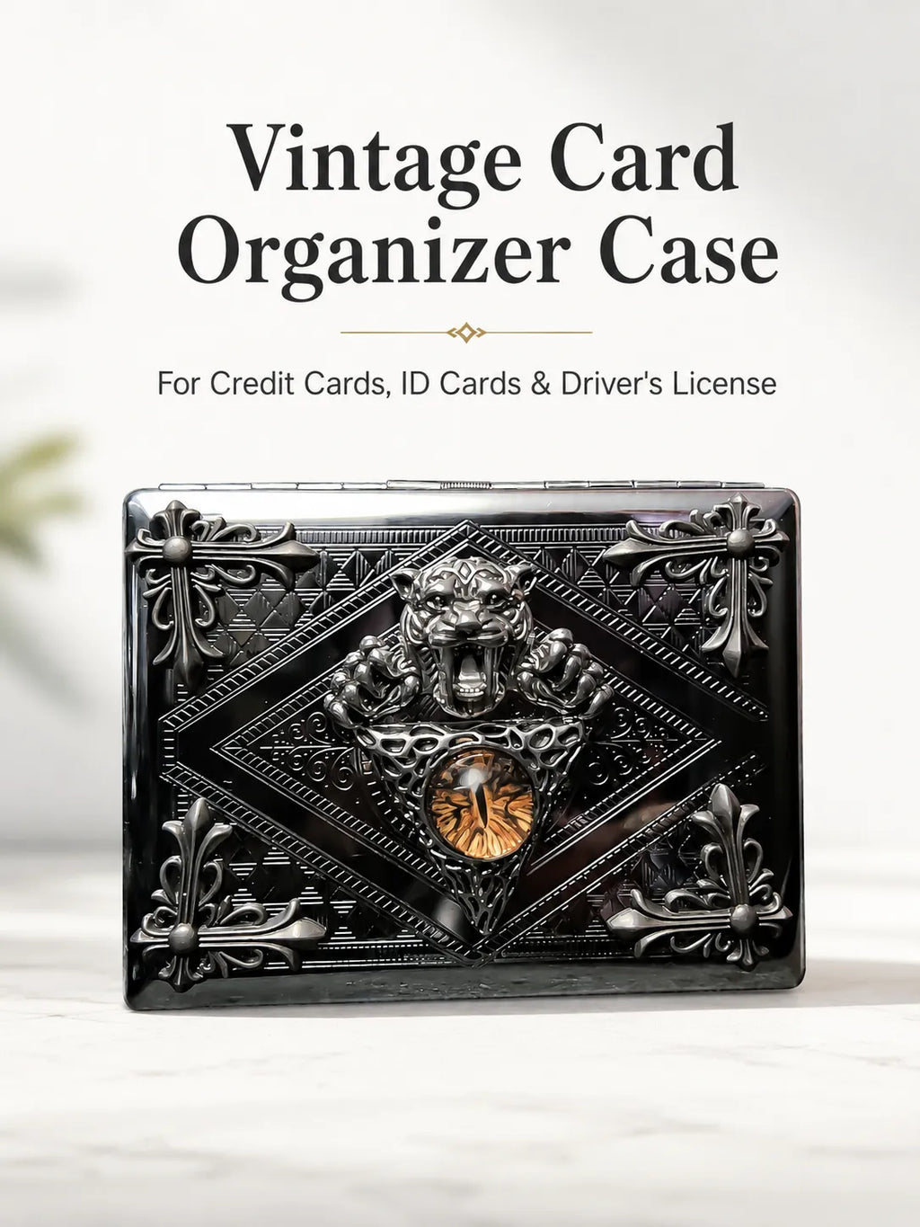 Amber Sovereign Energy Pocket Case – Silver Metal Hard-Shell Organizer