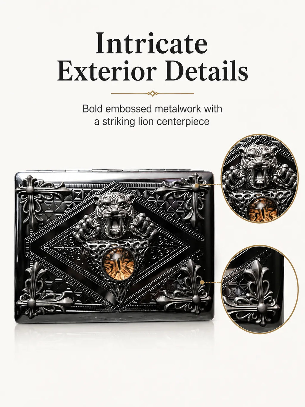 Amber Sovereign Energy Pocket Case – Silver Metal Hard-Shell Organizer
