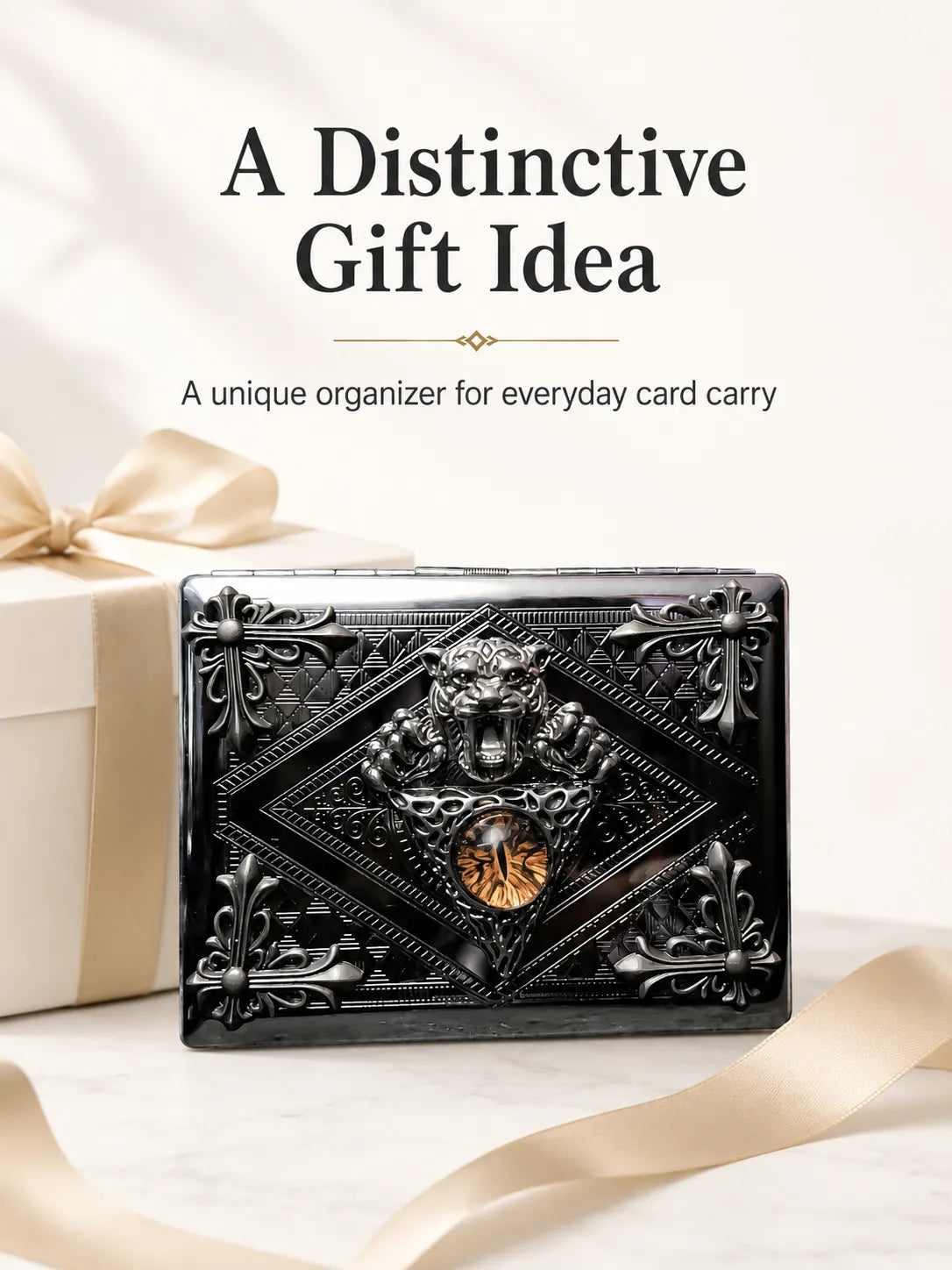 Amber Sovereign Energy Pocket Case – Silver Metal Hard-Shell Organizer