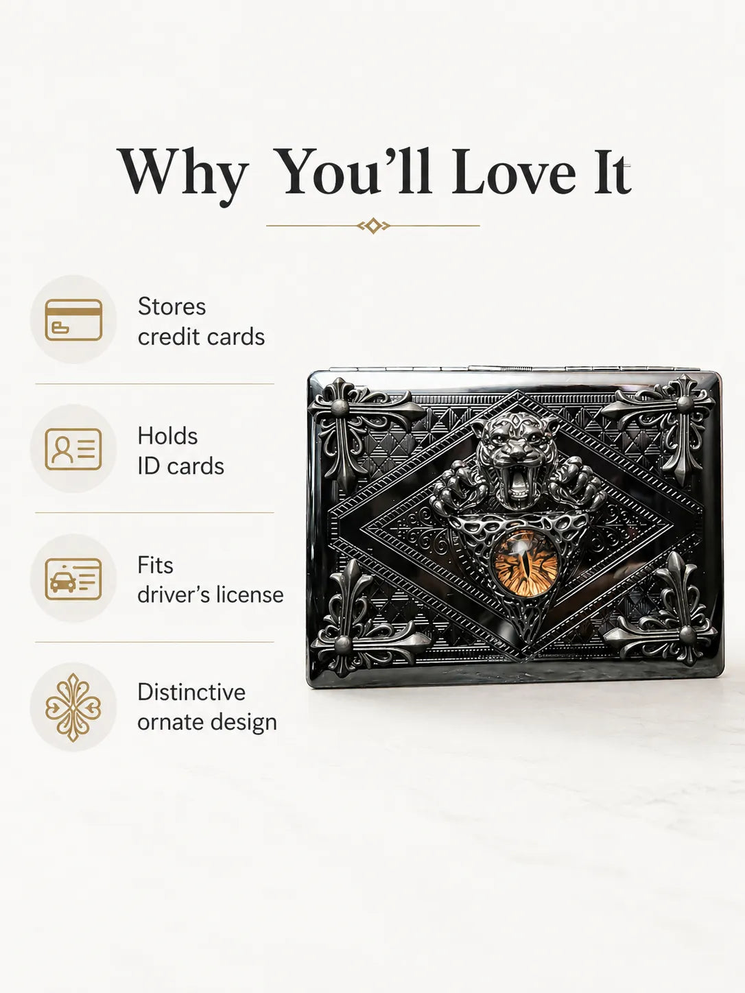 Amber Sovereign Energy Pocket Case – Silver Metal Hard-Shell Organizer