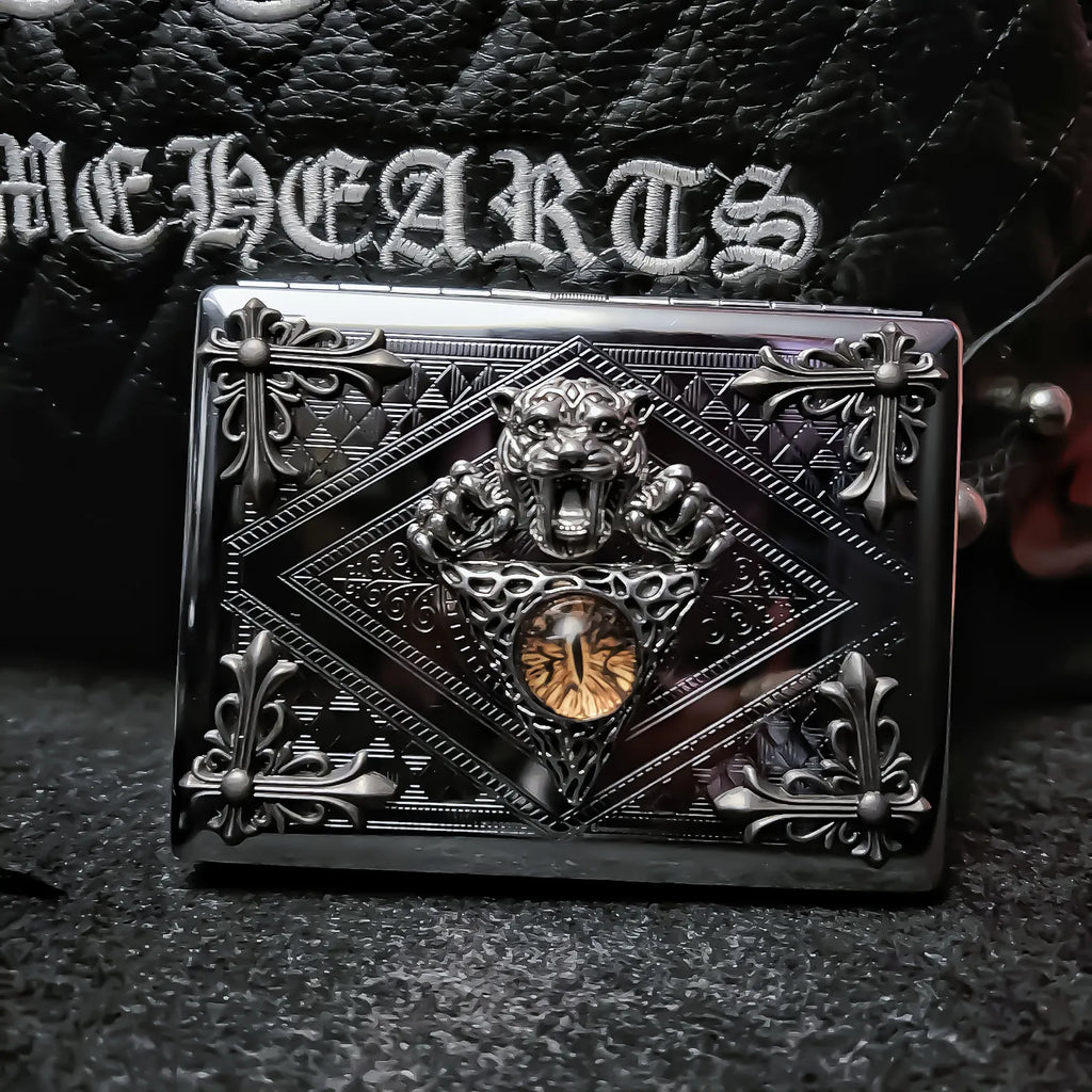 The Amber Sovereign Vault Case _ Silver Metal Hard-Shell Organizer—accessory with amber Sovereign Vault Silver Metal