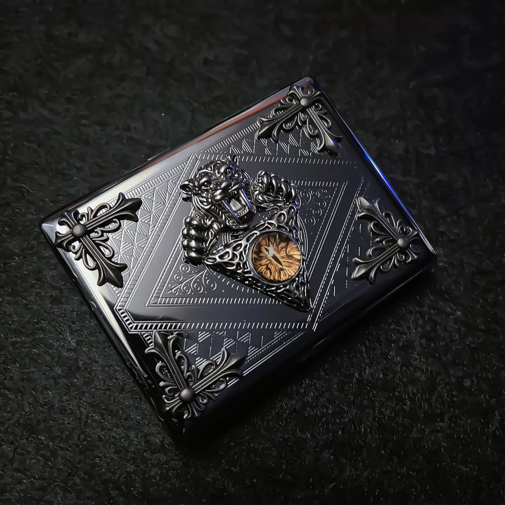 The Amber Sovereign Vault Case _ Silver Metal Hard-Shell Organizer—accessory with amber Sovereign Vault Silver Metal