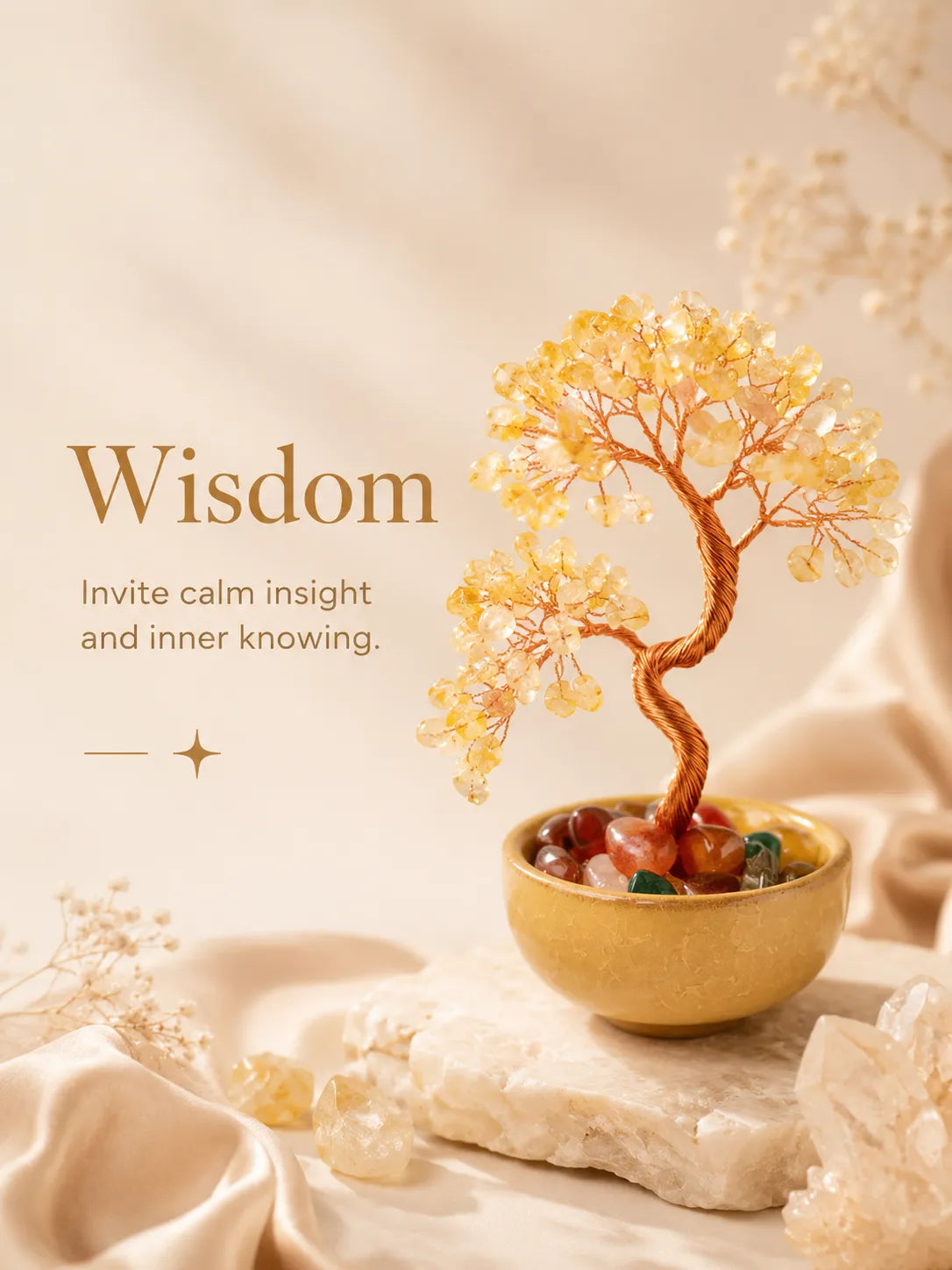Energy Crystal Tree - Citrine, Wealth, Career, Self-confidence, Mobility