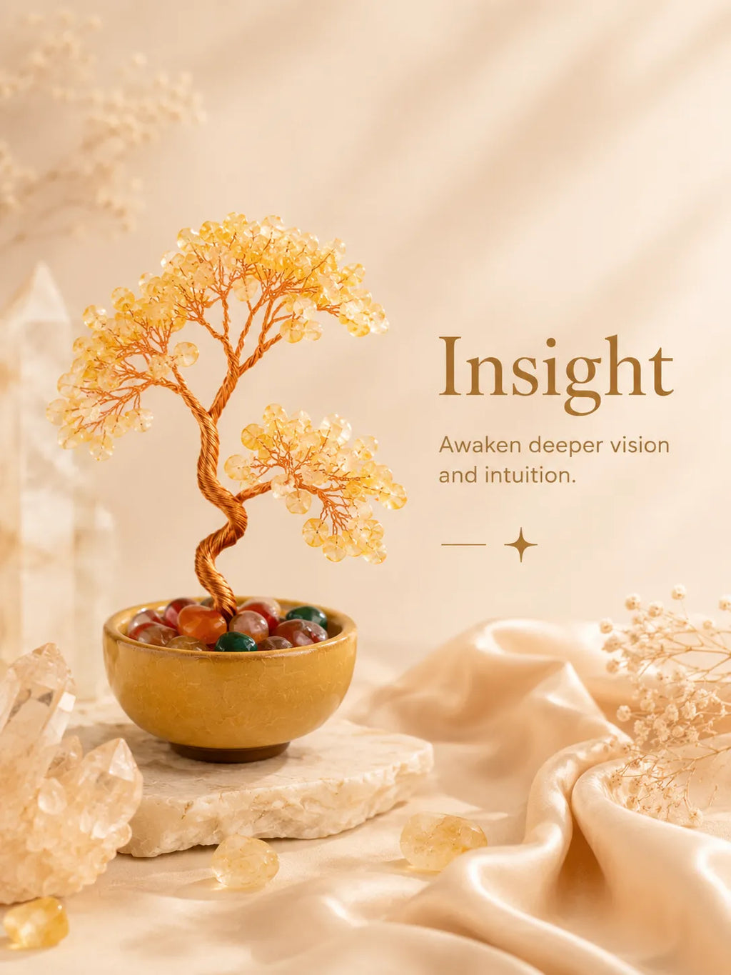 Energy Crystal Tree - Citrine, Wealth, Career, Self-confidence, Mobility