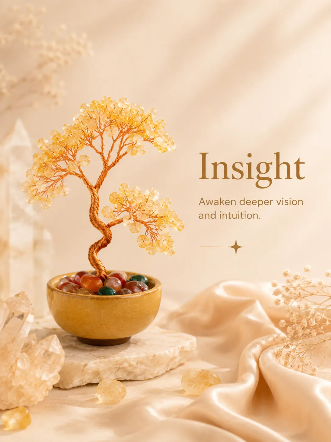 Energy Crystal Tree - Citrine, Wealth, Career, Self-confidence, Mobility