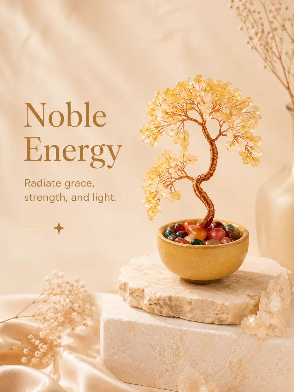 Energy Crystal Tree - Citrine, Wealth, Career, Self-confidence, Mobility