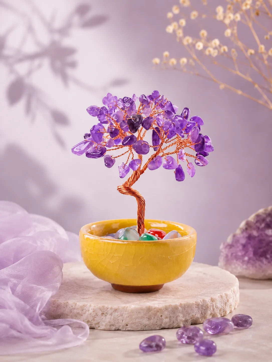 Energy Crystal Tree - Amethyst, Spirituality, Wisdom, Meditation, Calming the mind