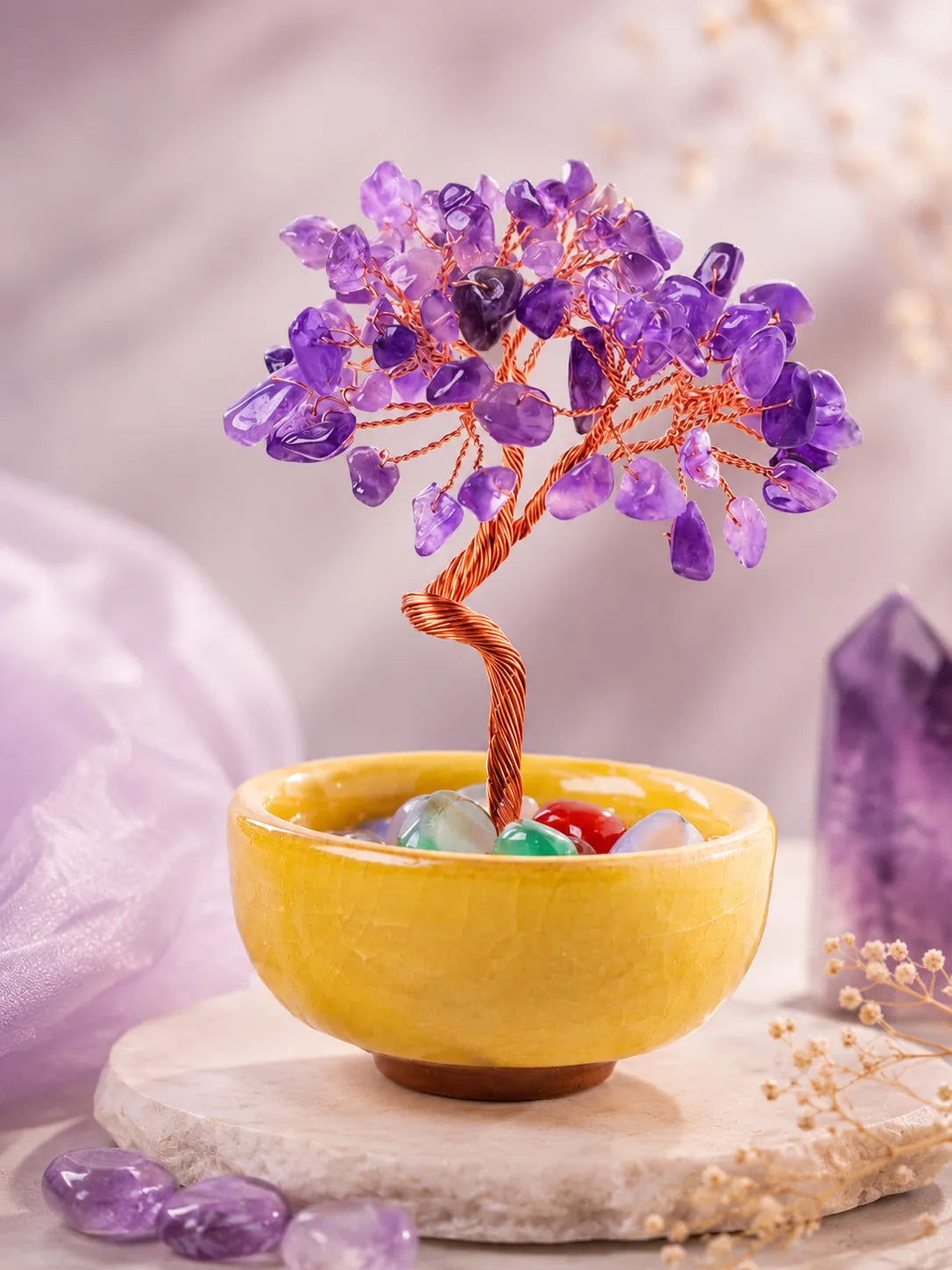 Energy Crystal Tree - Amethyst, Spirituality, Wisdom, Meditation, Calming the mind