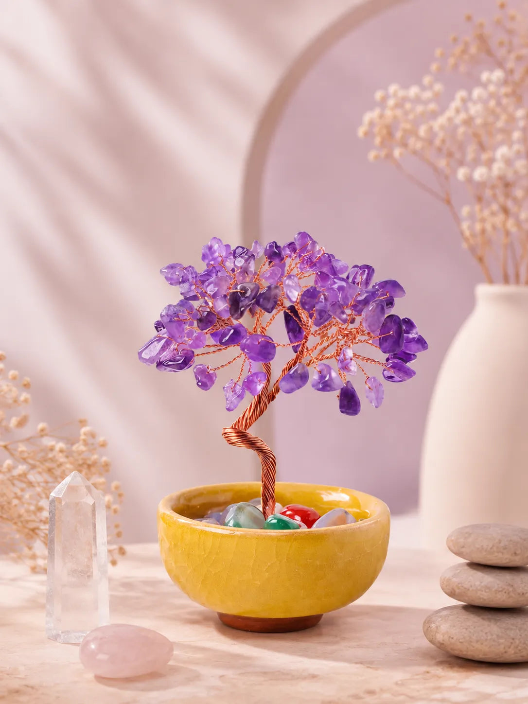 Energy Crystal Tree - Amethyst, Spirituality, Wisdom, Meditation, Calming the mind