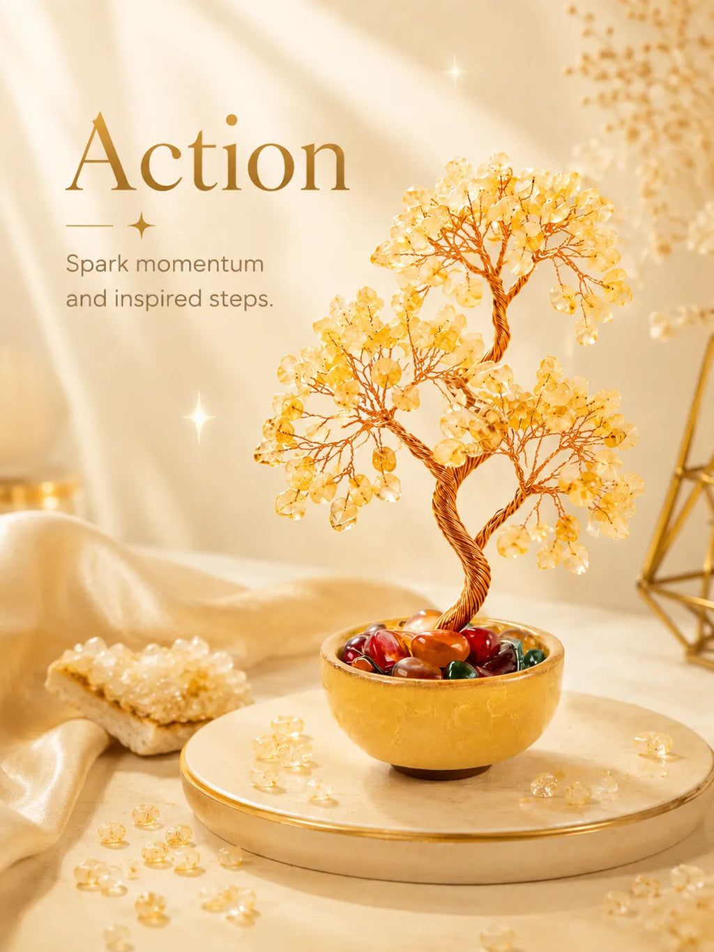 Energy Crystal Tree - Citrine, Wealth, Career, Self-confidence, Mobility