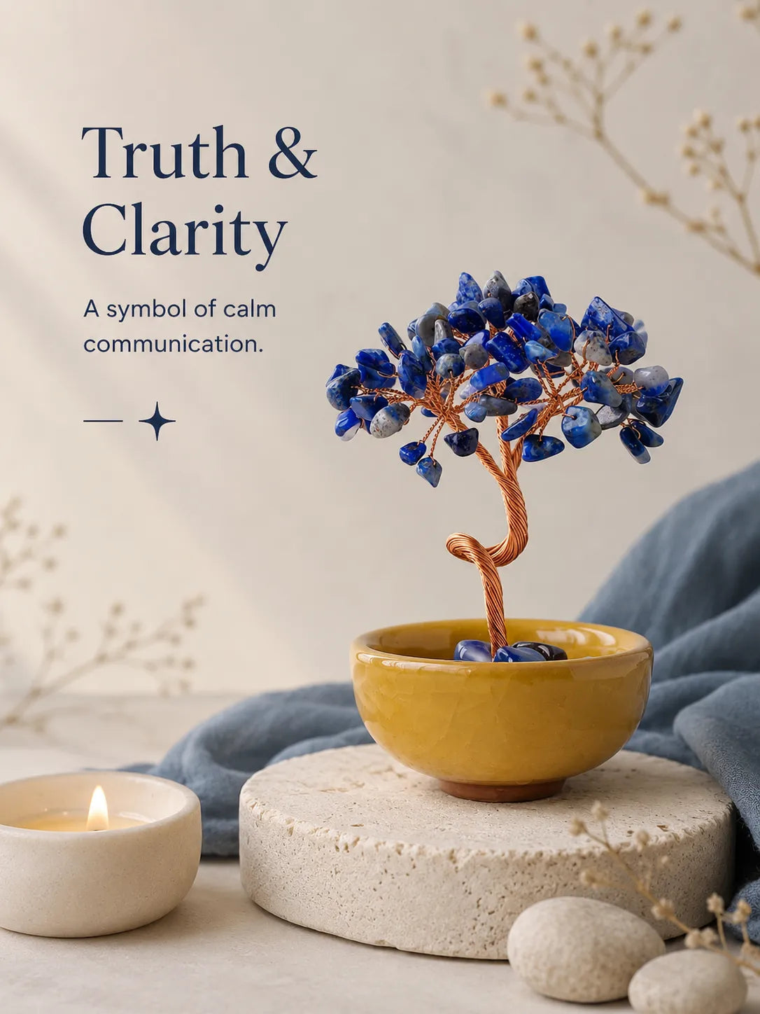 Energy Crystal Tree - Lapis Lazuli, Truth, Communication, Insight, Noble energy