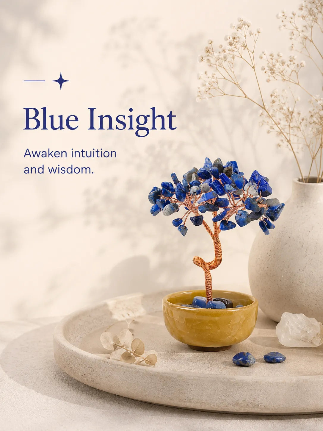 Energy Crystal Tree - Lapis Lazuli, Truth, Communication, Insight, Noble energy