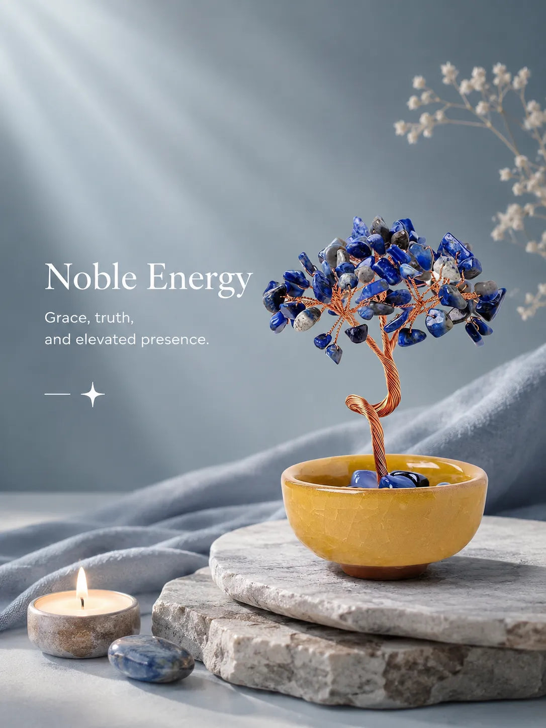 Energy Crystal Tree - Lapis Lazuli, Truth, Communication, Insight, Noble energy