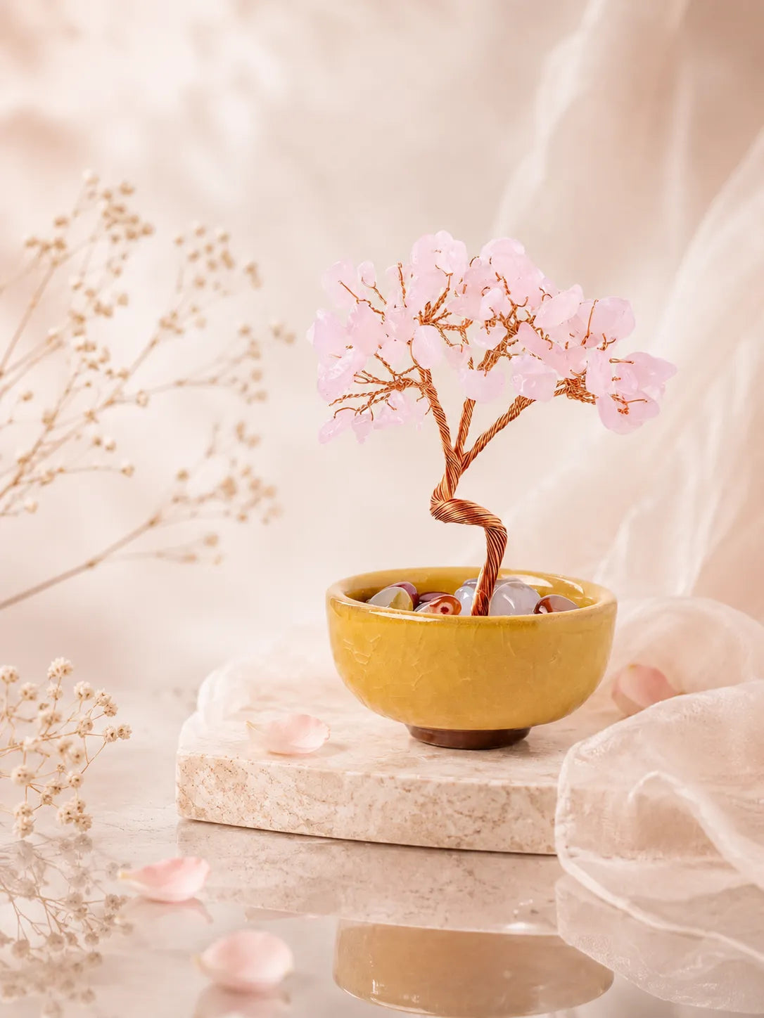 Energy Crystal Tree - Pink Quartz, Love, Popularity, Tenderness, Self-acceptance
