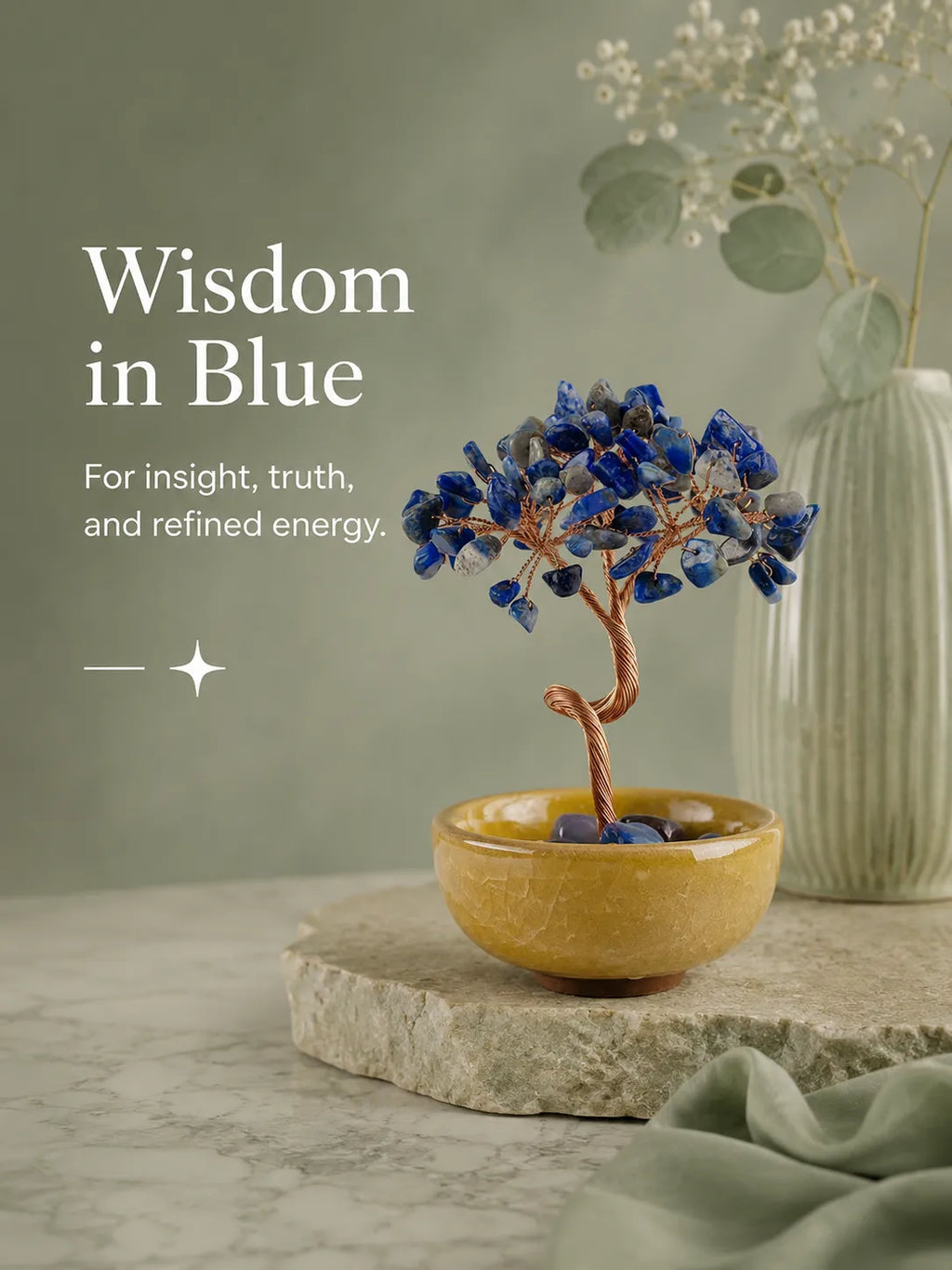 Energy Crystal Tree - Lapis Lazuli, Truth, Communication, Insight, Noble energy