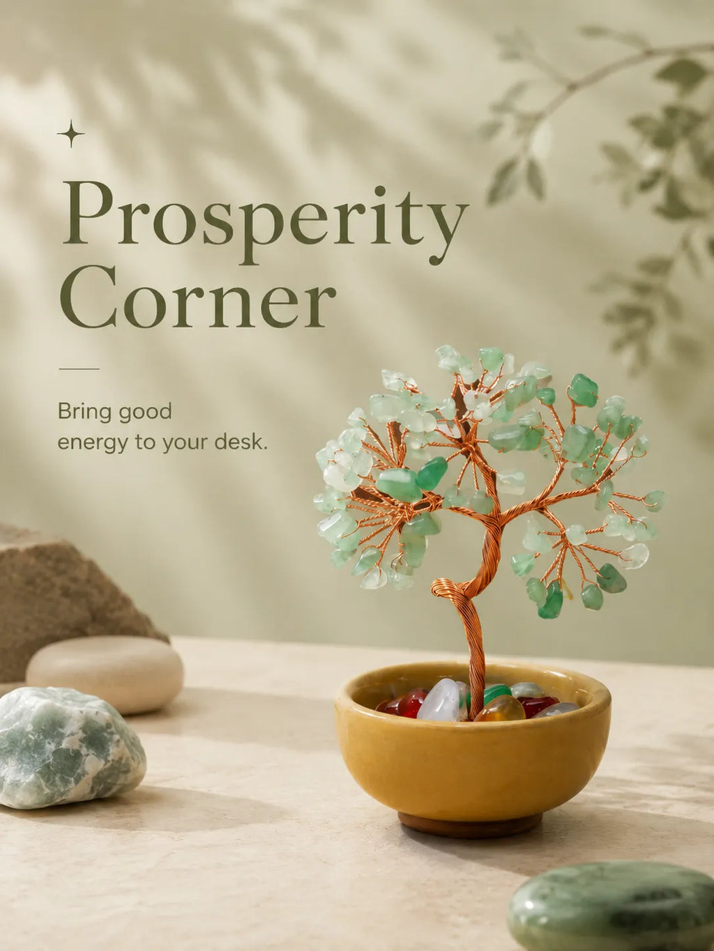 Energy Crystal Tree - Green Aventurine, Growth, Rebirth, Opportunity, Healing