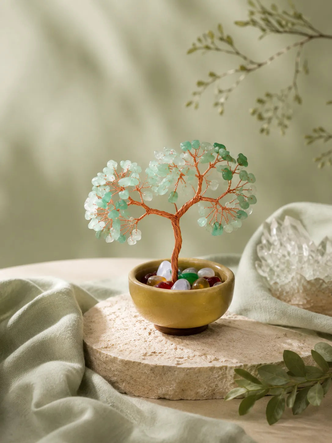 Energy Crystal Tree - Green Aventurine, Growth, Rebirth, Opportunity, Healing